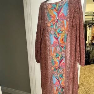 Metallic boho bird duster